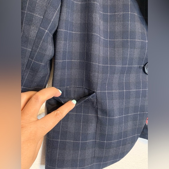 The Savile Row Co. London Women's Plaid Blazer Size Small Elbow Patches Preppy - Picture 6 of 12